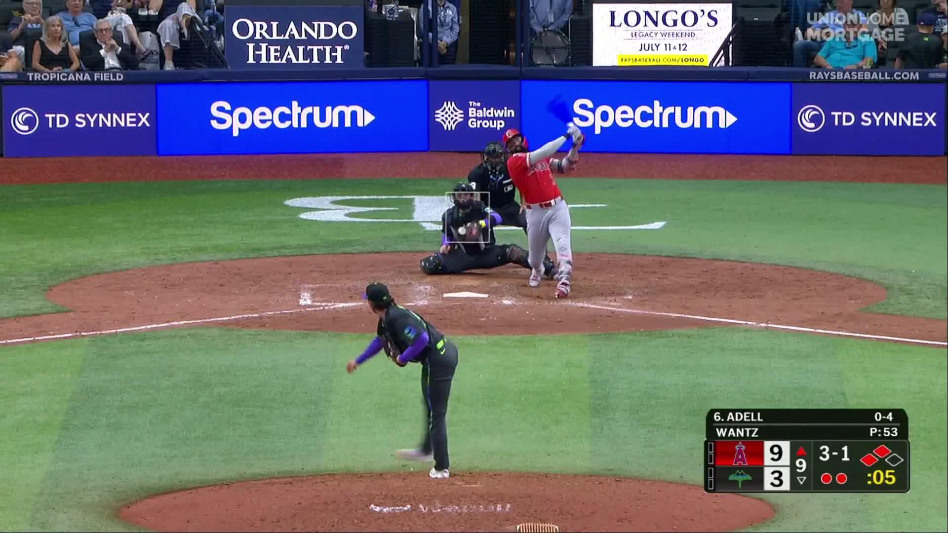 Wade Meckler hits his first grand slam to help the Angels rout the Rays 14-3