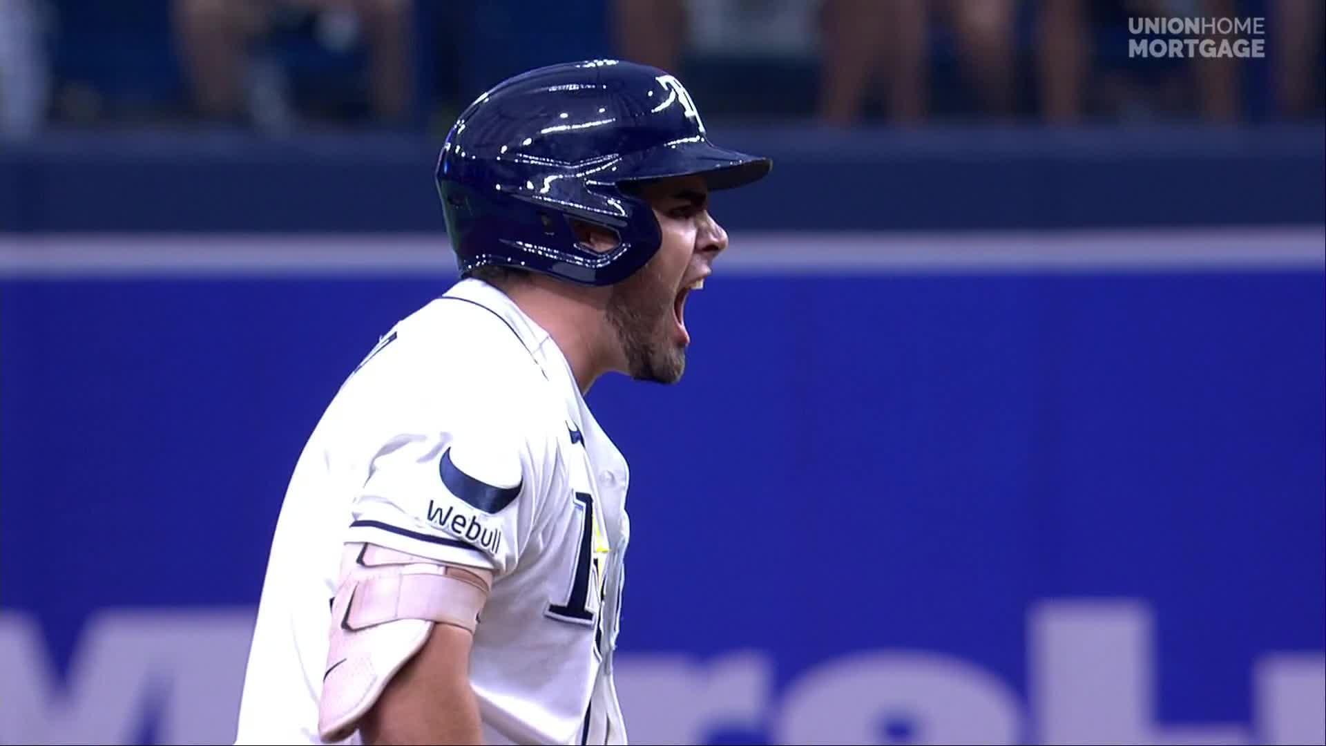 Jonathan Aranda hits an RBI double — Article image accompanying Rays beat the Yankees 3-0 to extend AL East lead to 5 games on WagerUp Sports News.