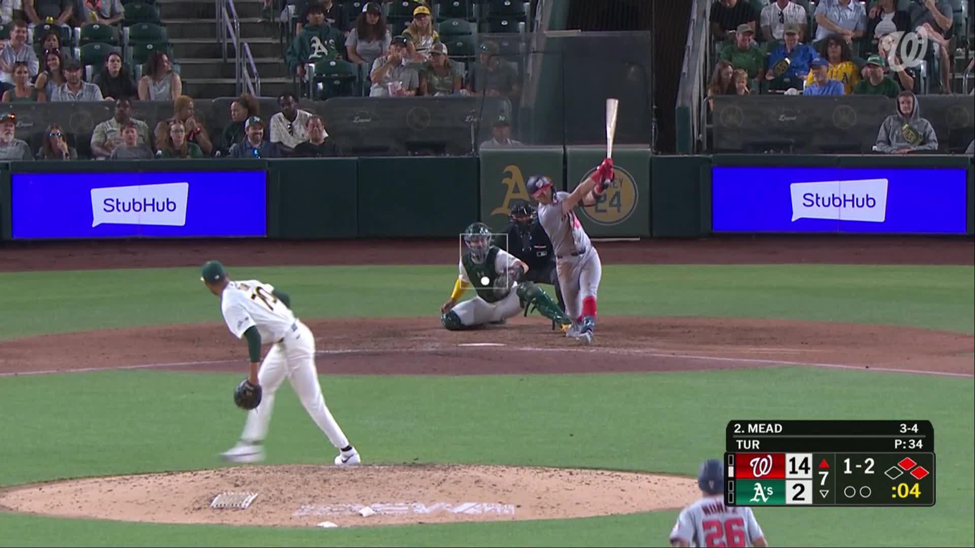 Curtis Mead hits an RBI double — Article image accompanying Athletics enter matchup against the Nationals on losing streak on WagerUp Sports News.