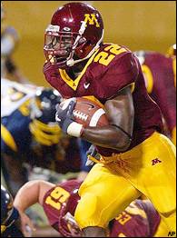 Laurence Maroney autographed football card (Minnesota Golden Gophers) 2006  SAGE Bronze Rookie #A32