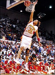 female basketball dunk