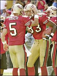 JJ Stokes of the San Francisco 49errs walks off the field during