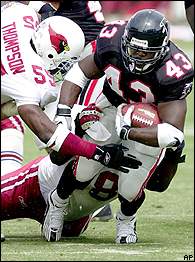 30 Sept 2001: Michael Vick of the Atlanta Falcons before the