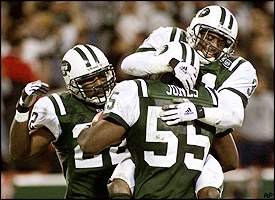 14 Oct 2001: Laveranues Coles of the New York Jets during the Jets