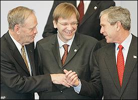 Jean Chretien, Guy Verhofstadt, George Bush