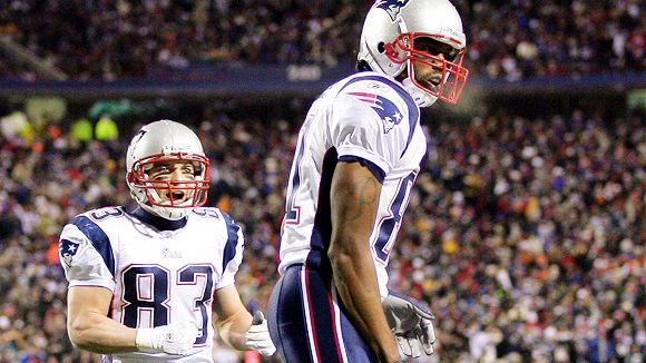 Wide receiver Wes Welker (83) during the AFC Championship playoff