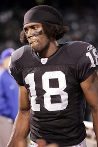 Randy Moss with the Raiders  Raiders football, Oakland raiders