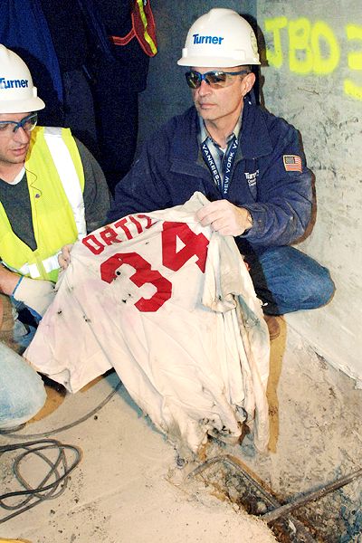 red sox jersey buried in yankee stadium