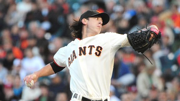 Tim Lincecum of the Angels makes his 2016 debut in the Bay Area