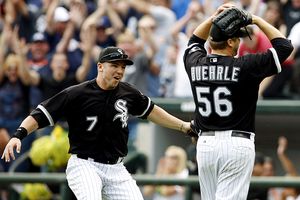 Bobby Jenks and A.J. Pierzynski of the Chicago White Sox celebrate News  Photo - Getty Images