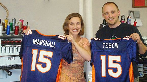 Tim Tebow is supplanting Brandon Marshall in the hearts of Denver Broncos  fans -- and on their No. 15 jerseys. - ESPN