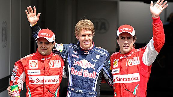 Felipe Massa, Sebastian Vettel & Fernando Alonso 