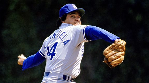 Fernando Valenzuela of the Los Angeles Dodgers pitches during a MLB News  Photo - Getty Images