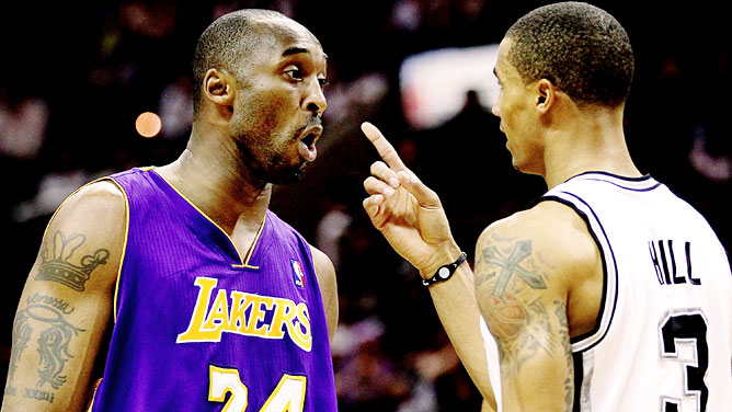 Kobe Bryant of the Los Angeles Lakers bites his jersey while playing  News Photo - Getty Images