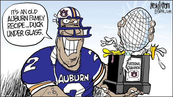 BCS: Auburn Tigers squash Oregon Ducks, Drew Litton cartoon - ESPN