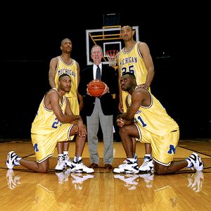 WATCH: Michigan's legendary Fab Five share court for first time in