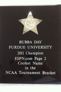 Bubba Day plaque