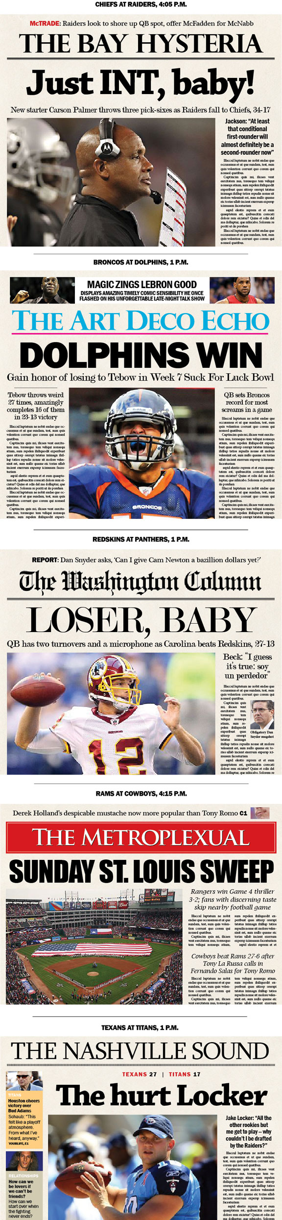 Next week's NFL newspaper headlines today, Week 2 - ESPN