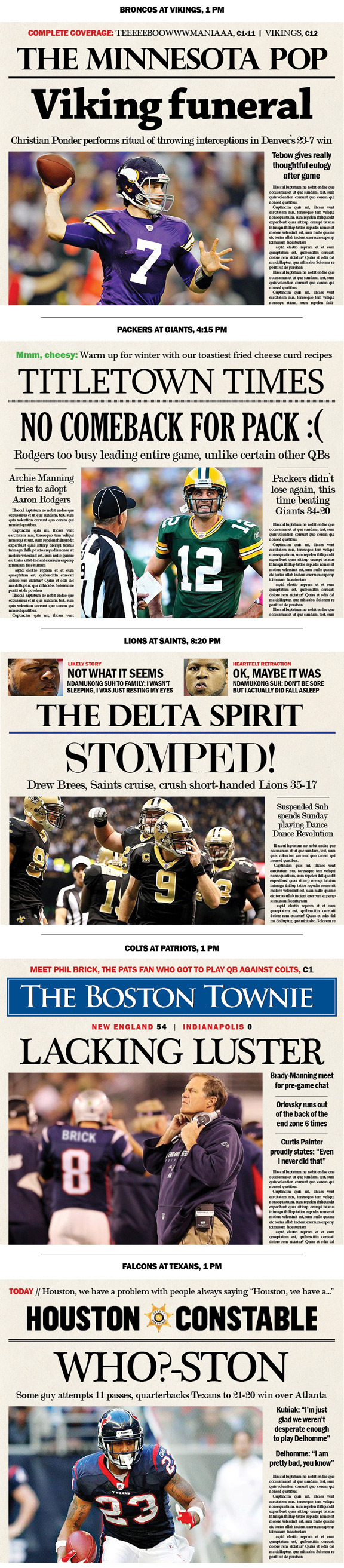 Next Week S Nfl Newspaper Headlines Today Week 13