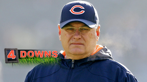 Photo: Bears coach Martz and Cutler talk against Raiders in