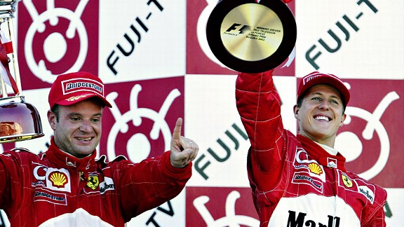 Rubens Barrichello and Michael Schumacher 