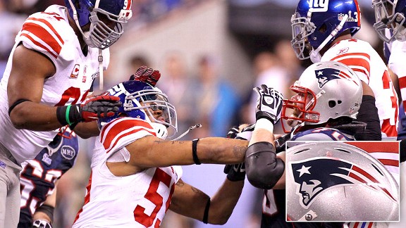 New England Patriots guard Logan Mankins wore Fu Manchu helmet in Super ...