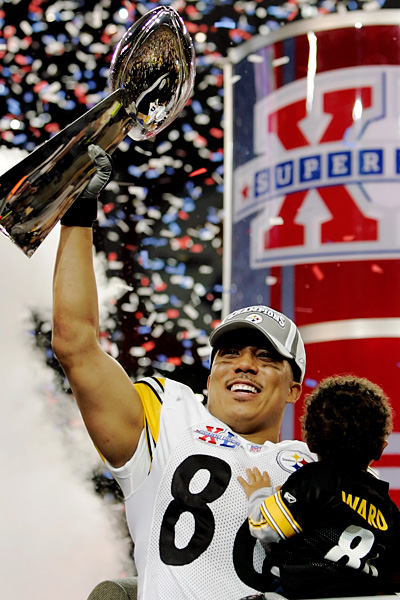 Hines Ward Signed SB XL Overhead Catch 16x20 Photo — TSEShop