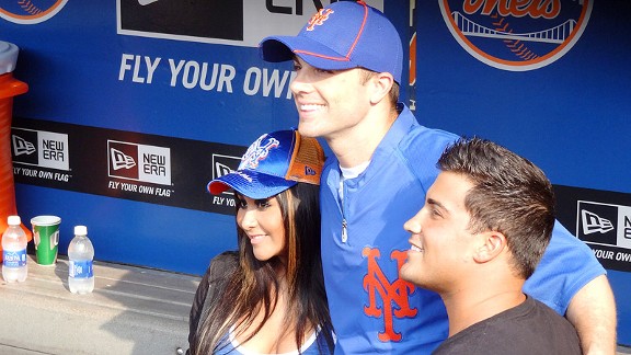 Pregnant Nicole 'Snooki' Polizzi and fiance Jionni LaValle meet the New  York Mets third basemen David Wright at Citi Field. New York City, USA -  23.07.12 Stock Photo - Alamy