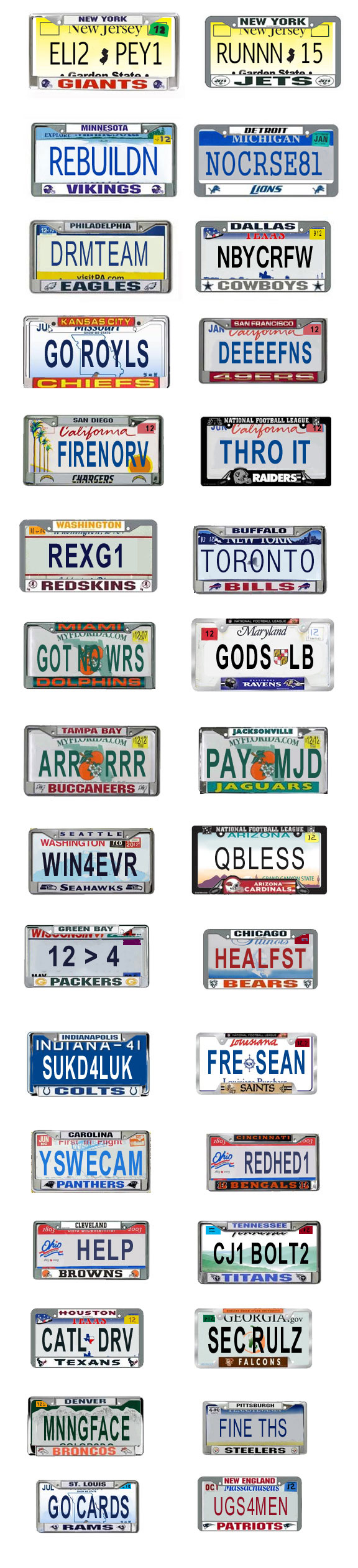 License plate suggestions for all NFL fans - ESPN - Fandom - ESPN Playbook-  ESPN