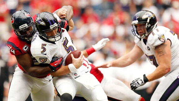 Flacco At His Worst Early Often Vs Texans Stats Info Espn