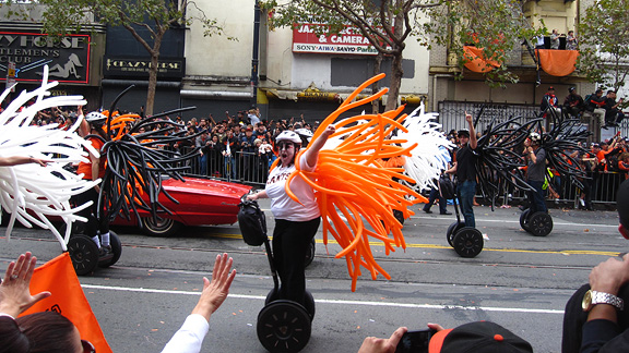 Sergio Romo wears 'I just look illegal' shirt during Giants victory parade  (Picture)