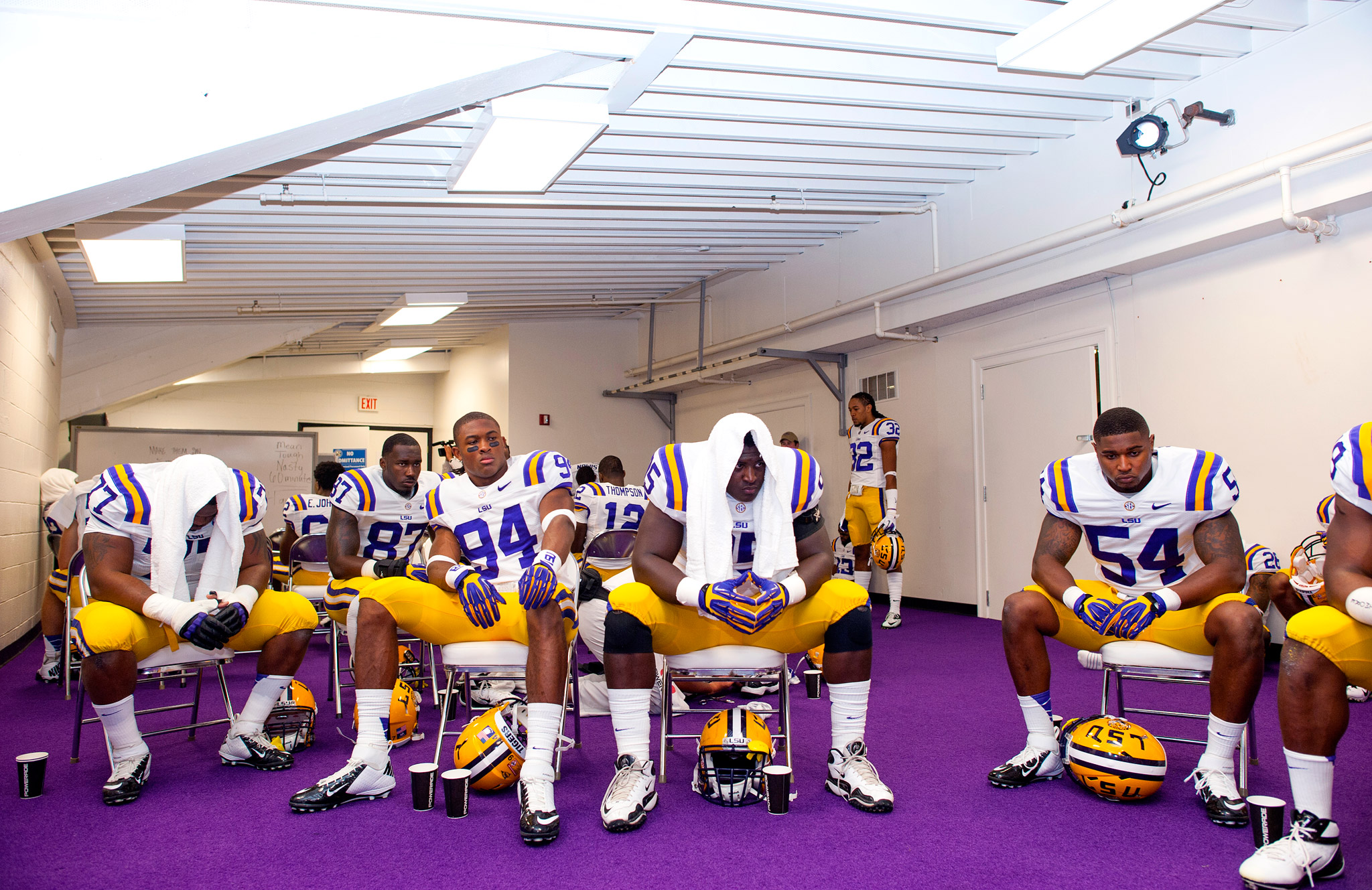LSU players gathered LSUAlabama One Day, One Helluva Game ESPN