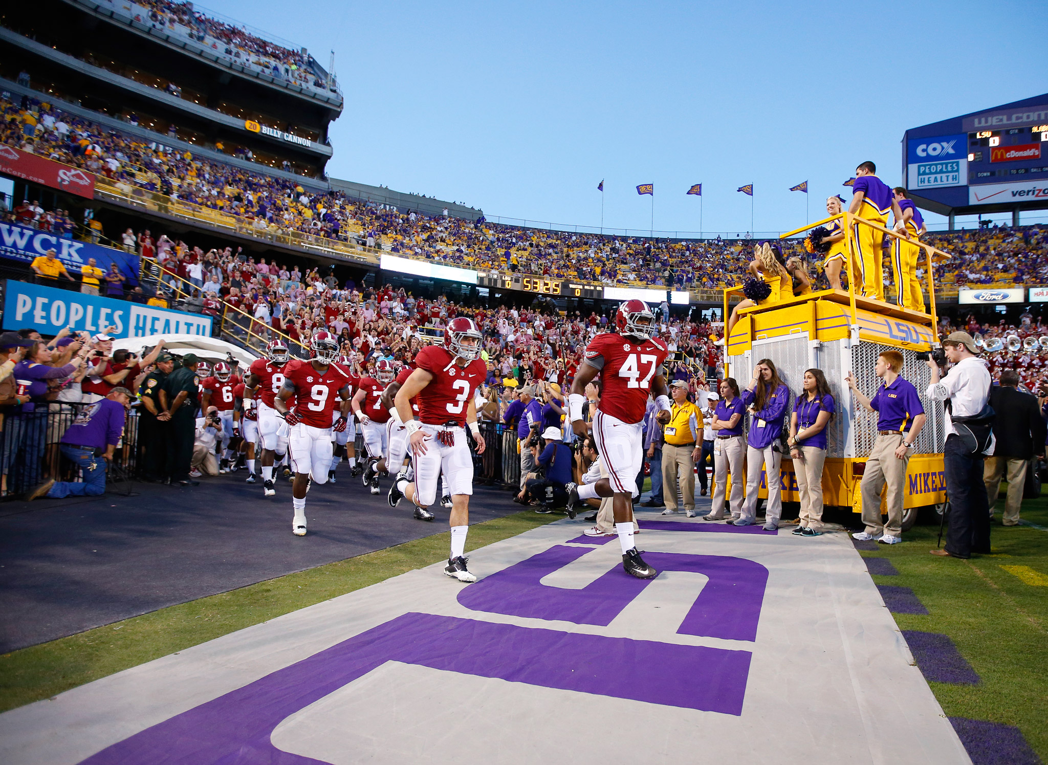 Alabama takes the field LSUAlabama One Day, One Helluva Game ESPN
