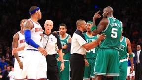 Carmelo Anthony and Kevin Garnett