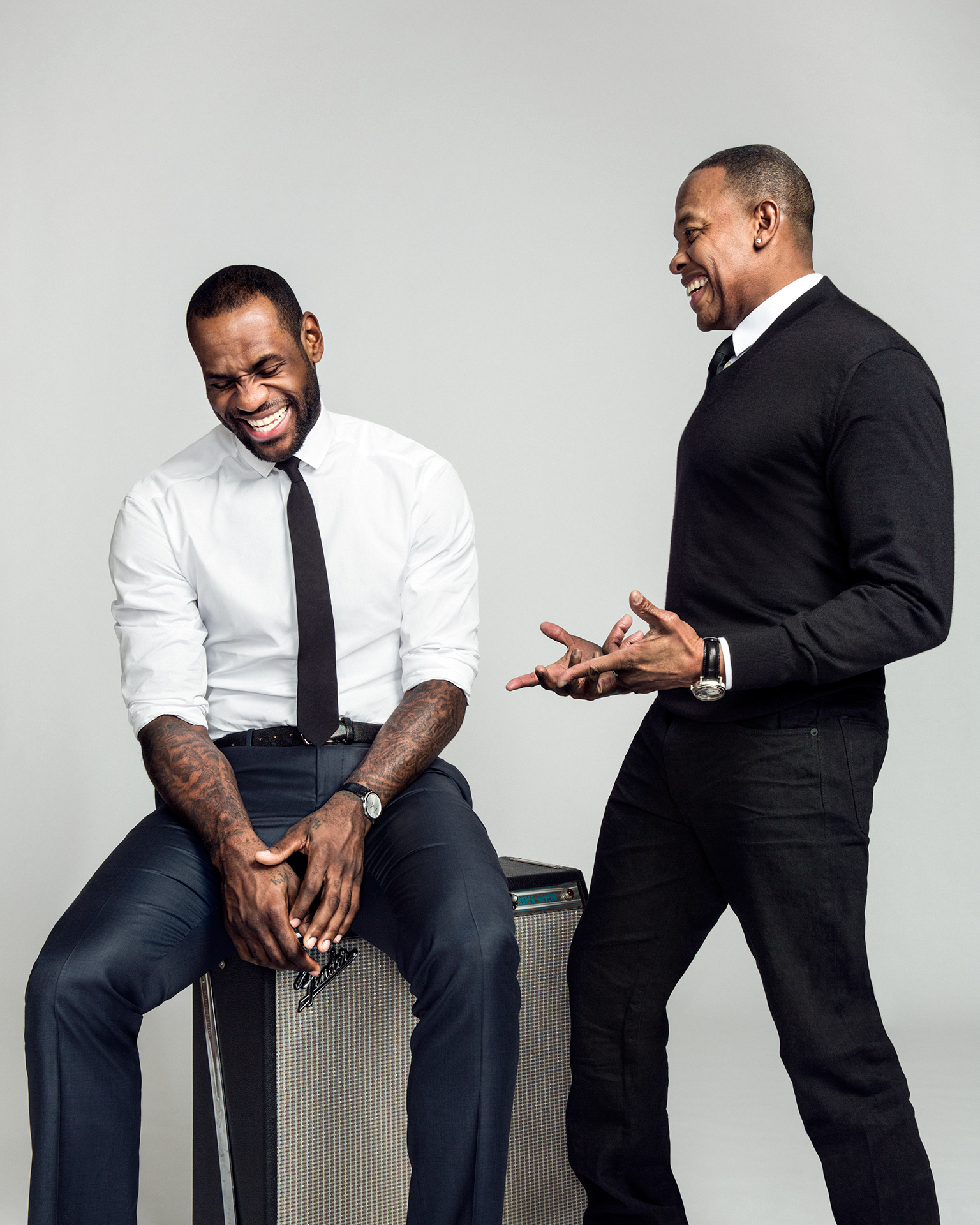 On the set - LeBron James and Dr. Dre 