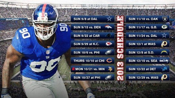 Rapid Reaction: 2013 Giants schedule - ESPN - New York Giants Blog- ESPN