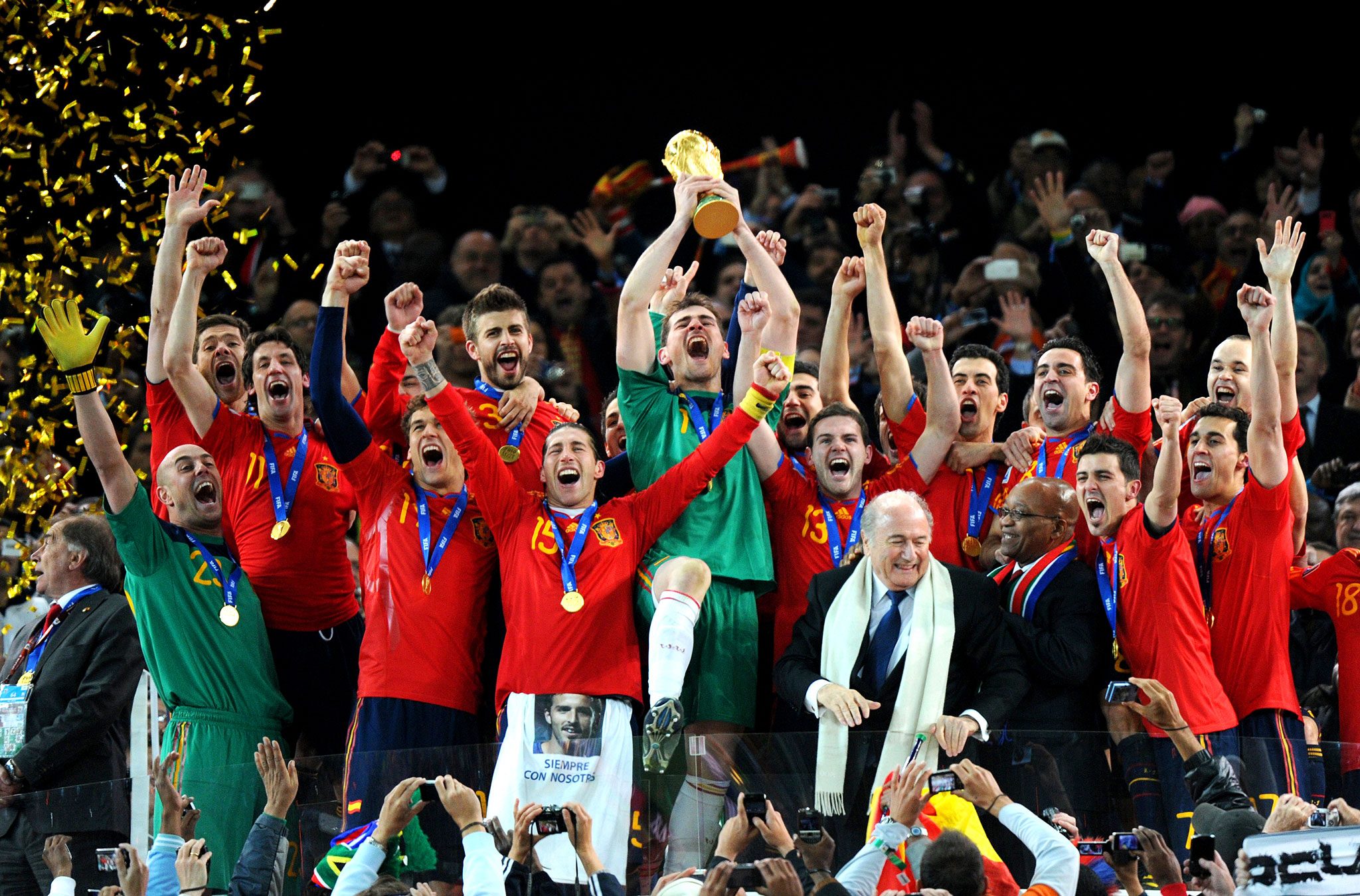 Spain 2010 World Cup Winners Line Up
