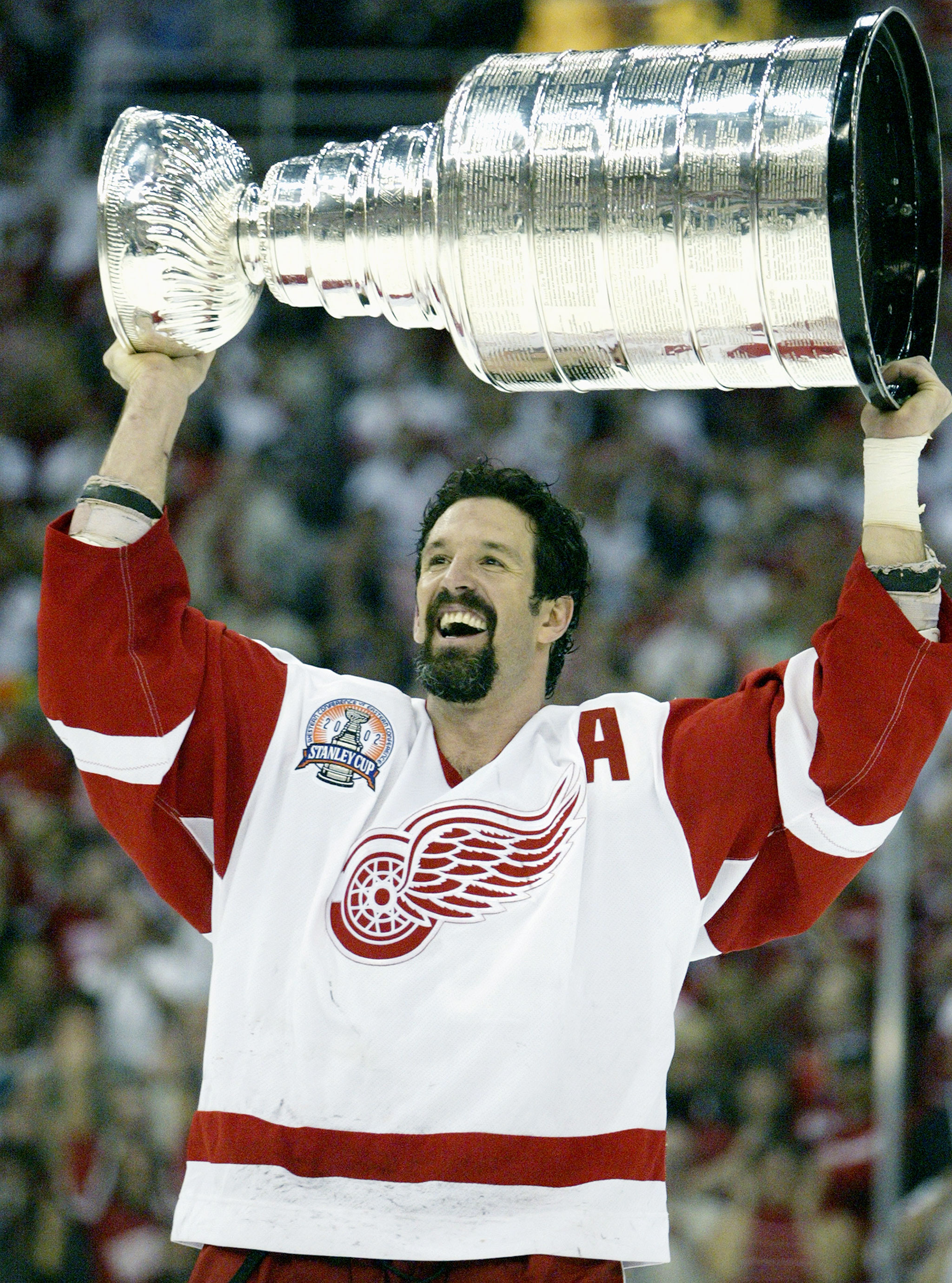 Shanahan won three Stanley Cups during nine seasons with the Red Wings. 