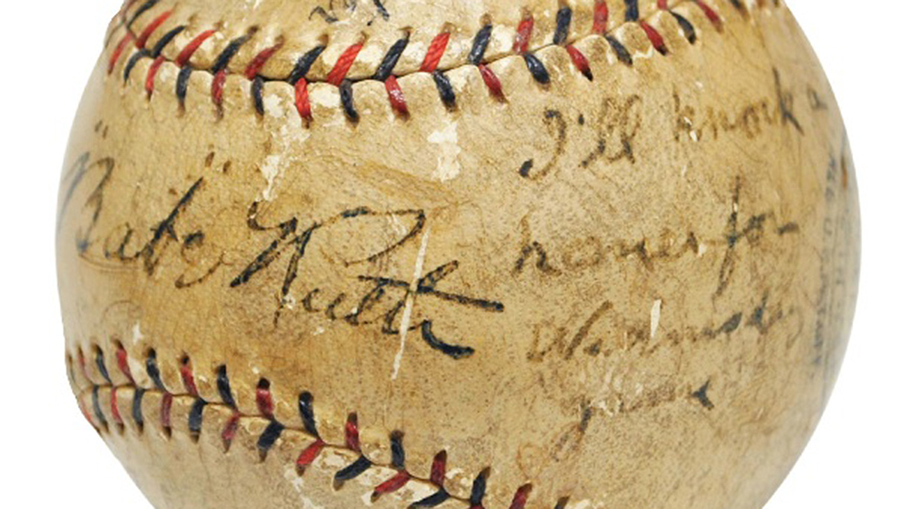 Babe Ruth-autographed baseball sold for $250,641 at auction - ESPN