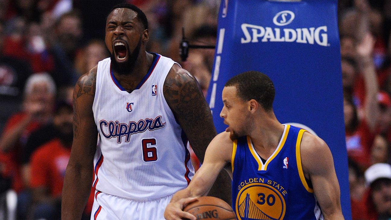 DeAndre Jordan and Stephen Curry