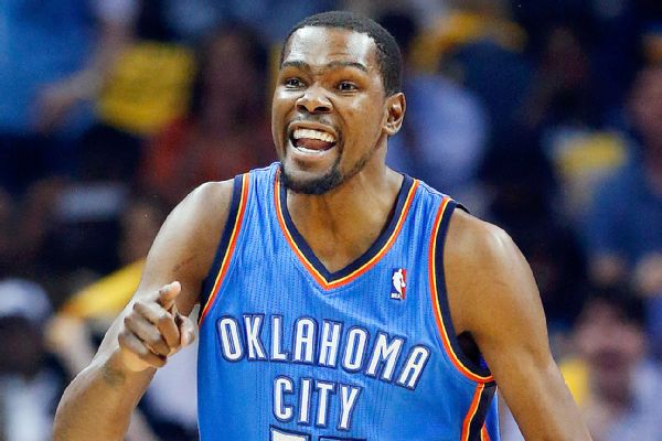 Kevin Durant of Oklahoma City Thunder wins MVP award for first time