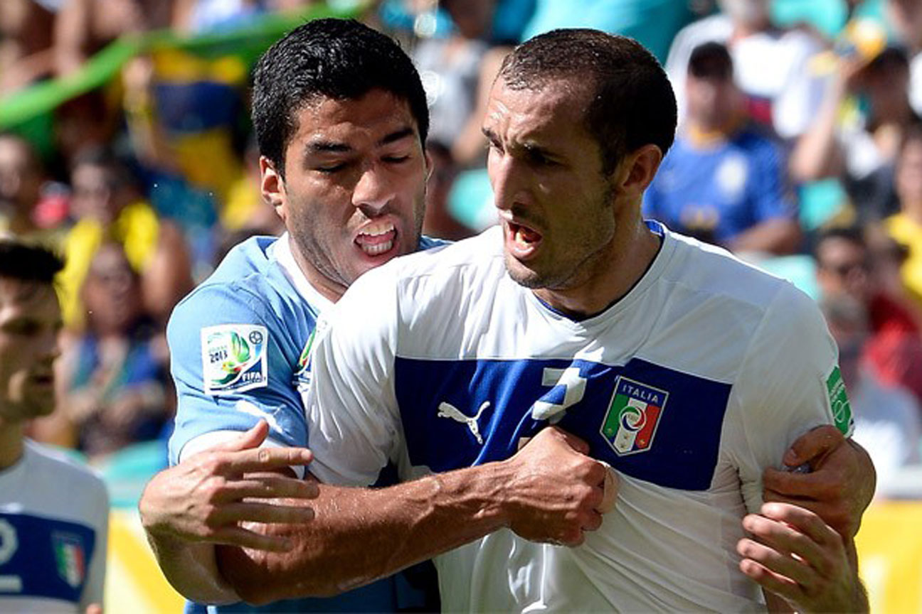 Italy's Chiellini admires Luis Suarez for 2014 bite: 'Malice part of