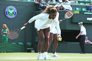 Serena Williams was resting a day after her bizarre doubles default at Wimbledon.