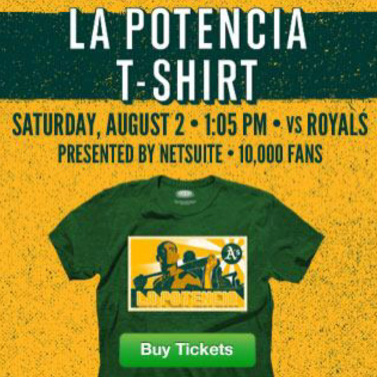 Oakland Athletics - Yoenis Cespedes “La Potencia” T-shirt giveaway