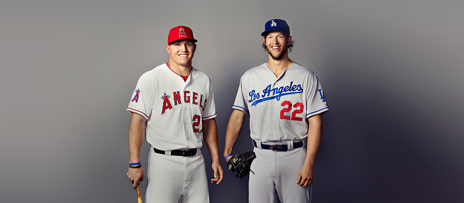 Los Angeles Angels Mike Trout and Los Angeles Dodgers Clayton Kershaw  collide