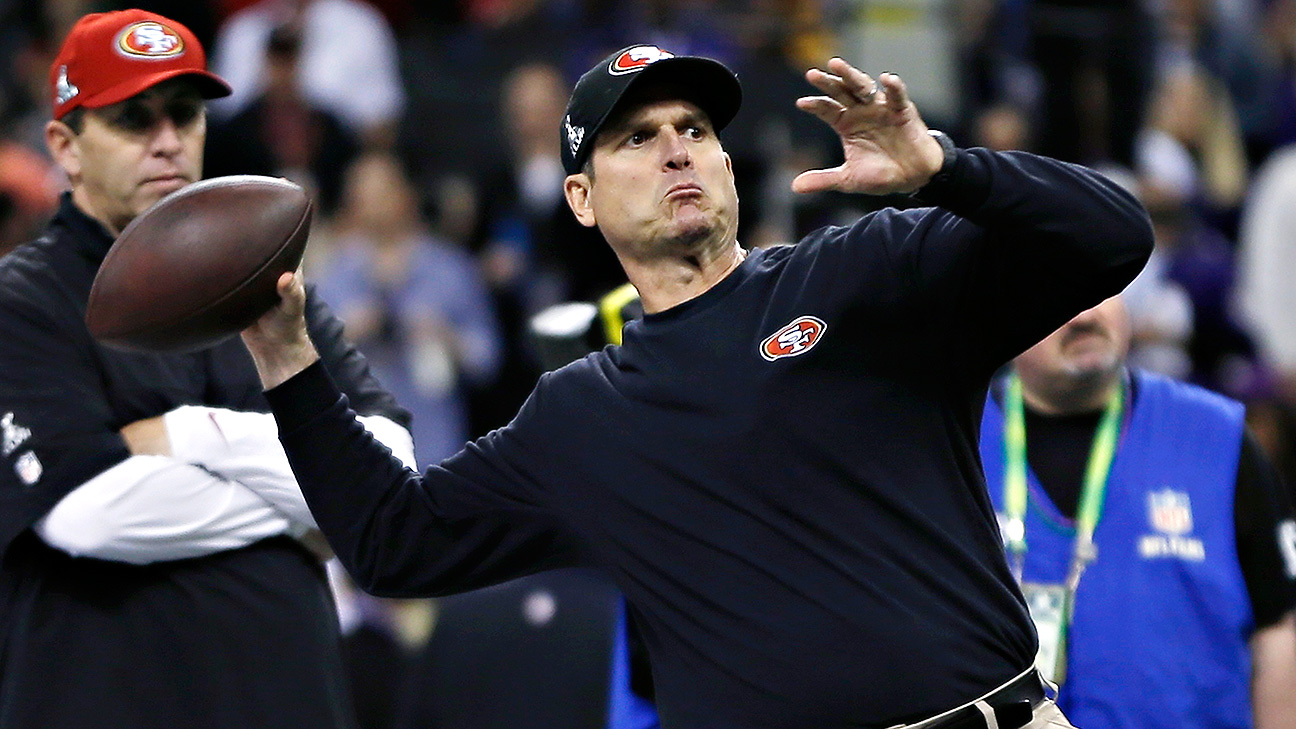 Indianapolis Colts quarterback Jim Harbaugh (4) throws under