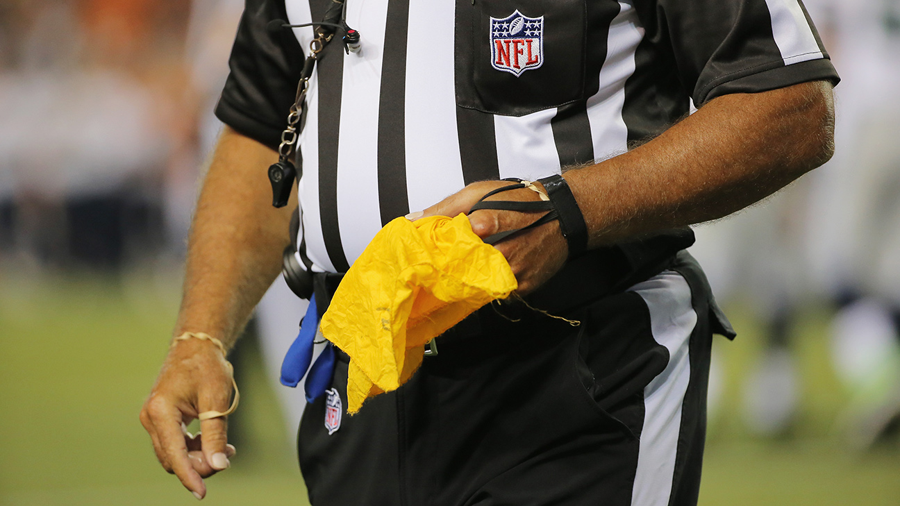 Holding flags a topic of NFL ref conference call - ESPN