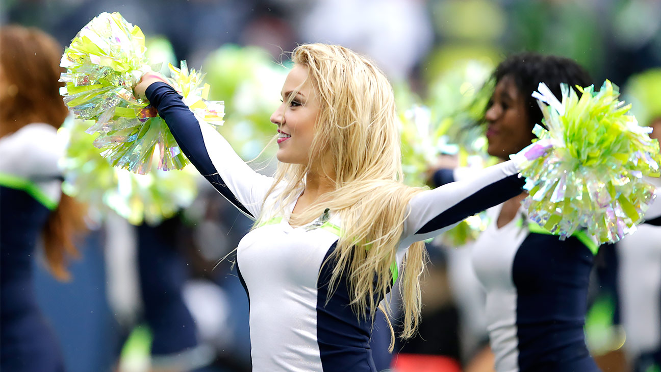 ATLANTA, GA - NOVEMBER 06: Falcons cheerleaders in their Salute To Service  military costume performs during the Sunday afternoon NFL game between the  Atlanta Falcons and the Los Angeles Chargers on November