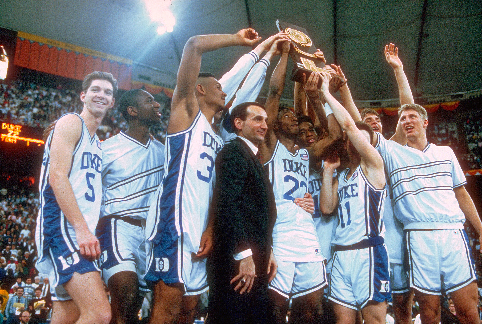 Holding The Trophy - Duke coach Mike Krzyzewski through the years - ESPN