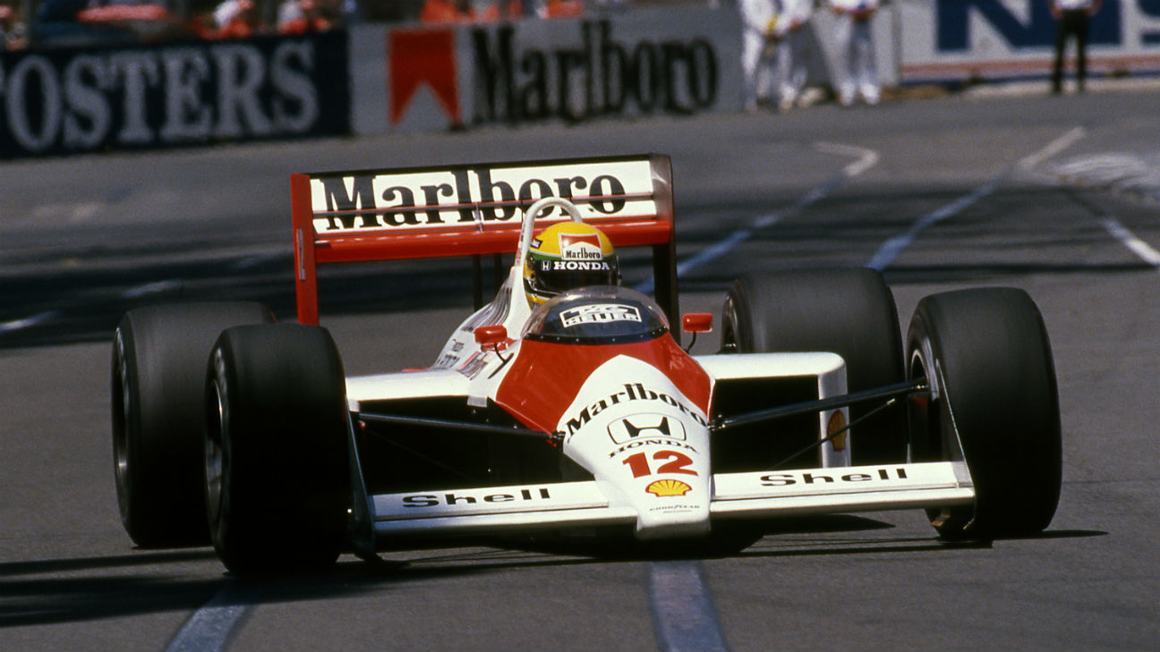 Fernando Alonso drives Ayrton Senna's 1988 McLaren - ESPN